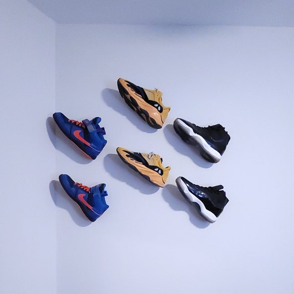 Wall Walkers- Floating shoe shelves, Shoe wall shelf, Shoe wall mount (4 pack) (screws/anchors included)