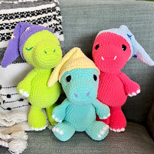 Ricky the Sleepy T-Rex Crochet Pattern