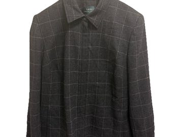 Chaqueta vintage Ralph Lauren 100% lana de cordero para mujer, talla 20