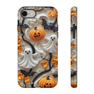 Ghost Halloween Phone Case Cute Ghosts Adorable Fall Autumn Casper Jack-o-lanterns Collage Trendy iPhone 17 16 15 14 13 Samsung bild 2