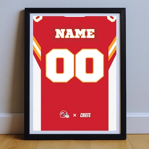 Custom Kansas City Poster Personalized Chiefs Fan Gift Football Customizable Print Kansas Football Fan Gift