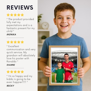Custom Ronaldo Portrait Personalized CR7 Football Gift Customizable Soccer Poster Cristiano Ronaldo Print From Your Photo image 3