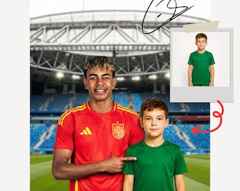 Custom Gifts for Soccer Fans Yamal Portrait from Photo Personalized Football World Cup Print