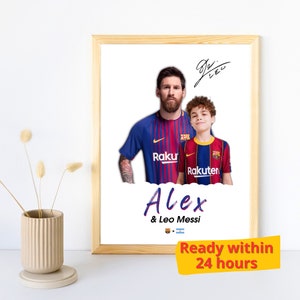 Personalisiertes Lionel Messi Poster Personalisiertes Barca Foto mit Messi Barcelona Fan Personalisiertes Geschenk Individuelles Fußball Geschenk Einzigartiges Fußball Fan Geschenk