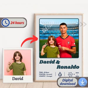 Custom Ronaldo Gift Personalized Soccer Poster Cristiano Ronaldo Football Portrait