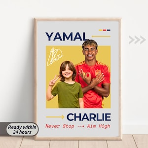Póster personalizado de Yamal, regalo para fans de Yamal, impresión de fútbol personalizada, regalo de fútbol español, decoración de dormitorio para aficionados a los deportes, póster motivacional de fútbol