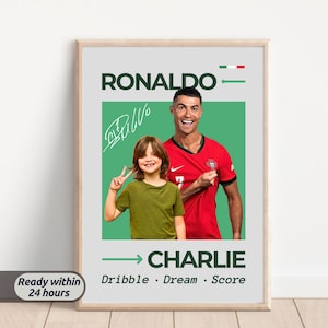 Presente personalizado para fãs do Ronaldo, pôster personalizado do Cristiano Ronaldo, presente exclusivo para fãs de futebol, impressão esportiva personalizada, presente de futebol personalizado