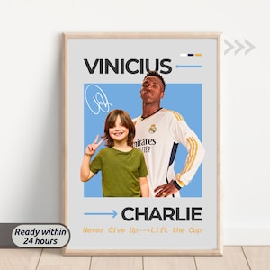 Personalized Vinicius Poster Vini Jr Fan Gift Customized Real Madrid Print Sports Fan Art Brazil Football Gift Motivational Football Poster