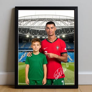 Custom Ronaldo Portrait Personalized CR7 Football Gift Customizable Soccer Poster Cristiano Ronaldo Print From Your Photo image 5