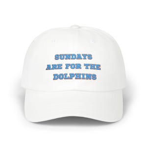 Dolphins Embroidered Dad Cap - Sundays Are for the Ravens, Vintage Style Baseball Hat, Father&#39;s Day Gift, Womans Football Hat, Gift for Him