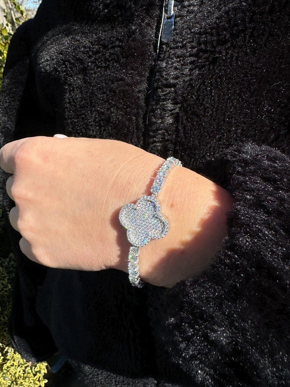 ブレスレット LC1347 SVOXD CZ Sterling Silver Extra Delicate Sapphire Blue CZ Bezel