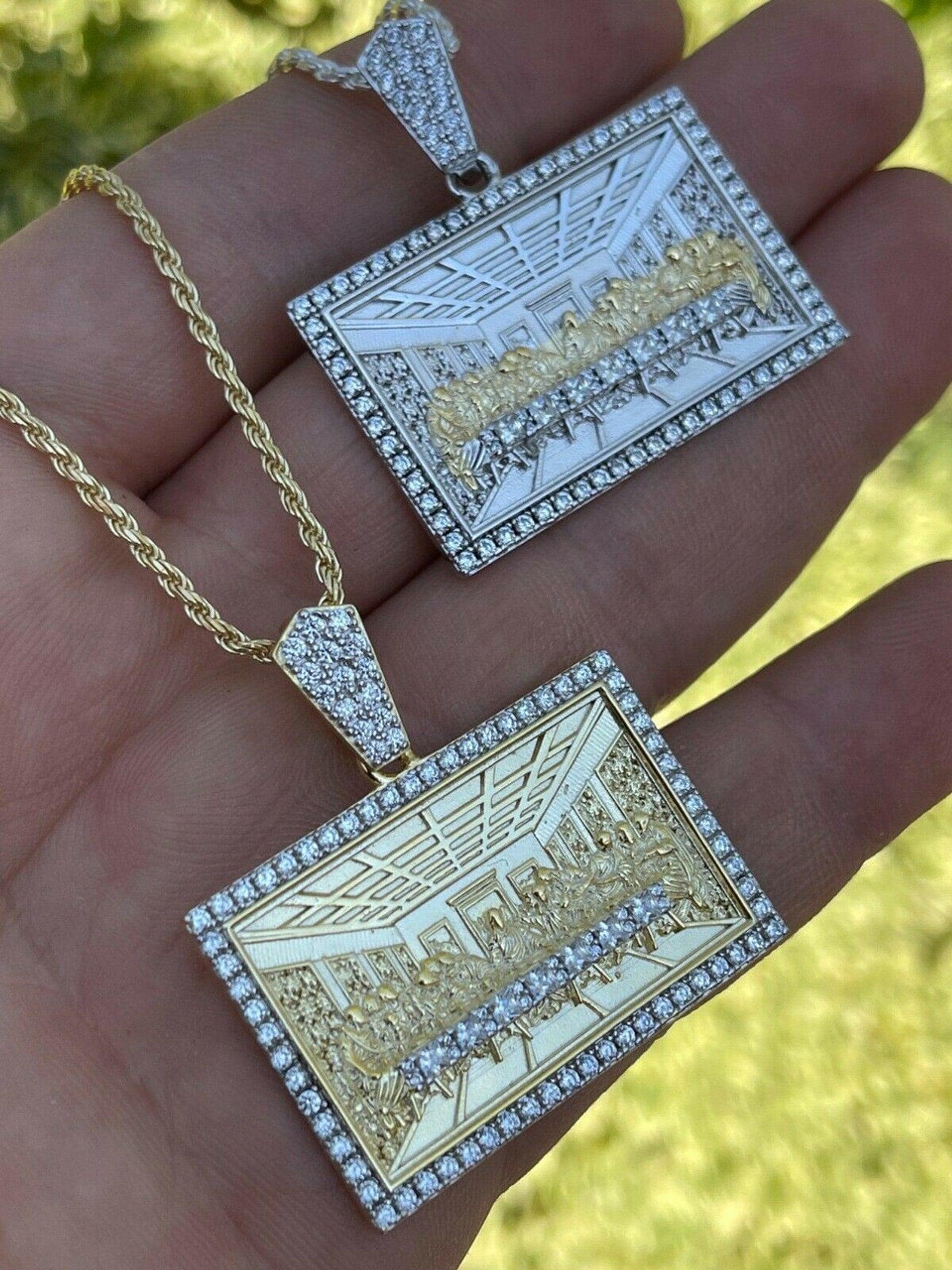 Iced Out Diamond Cross Pendant Necklace - Gold/Silver Plated CZ Hip Hop