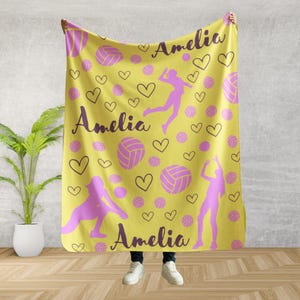 Custom Volleyball Blanket | Personalized Kids Blanket | Sports Blanket | Custom Gift | Plush Blanket | Cozy Throw | Personalized Volleyball