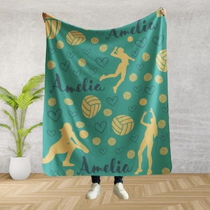 Custom Volleyball Blanket | Personalized Kids Blanket | Sports Blanket | Custom Gift | Plush Blanket | Cozy Throw | Personalized Volleyball