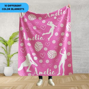 Custom Volleyball Blanket | Personalized Kids Blanket | Sports Blanket | Custom Gift | Plush Blanket | Cozy Throw | Personalized Volleyball
