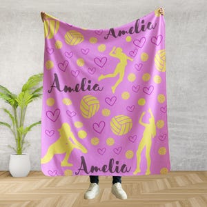 Custom Volleyball Blanket | Personalized Kids Blanket | Sports Blanket | Custom Gift | Plush Blanket | Cozy Throw | Personalized Volleyball