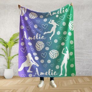 Custom Volleyball Blanket | Personalized Kids Blanket | Sports Blanket | Custom Gift | Plush Blanket | Cozy Throw | Personalized Volleyball