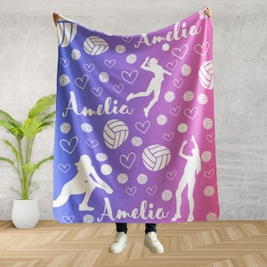 Custom Volleyball Blanket | Personalized Kids Blanket | Sports Blanket | Custom Gift | Plush Blanket | Cozy Throw | Personalized Volleyball