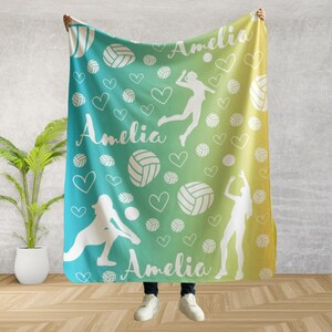 Custom Volleyball Blanket | Personalized Kids Blanket | Sports Blanket | Custom Gift | Plush Blanket | Cozy Throw | Personalized Volleyball