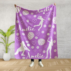 Custom Volleyball Blanket | Personalized Kids Blanket | Sports Blanket | Custom Gift | Plush Blanket | Cozy Throw | Personalized Volleyball