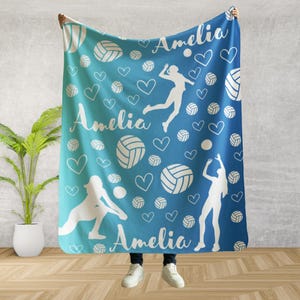 Custom Volleyball Blanket | Personalized Kids Blanket | Sports Blanket | Custom Gift | Plush Blanket | Cozy Throw | Personalized Volleyball