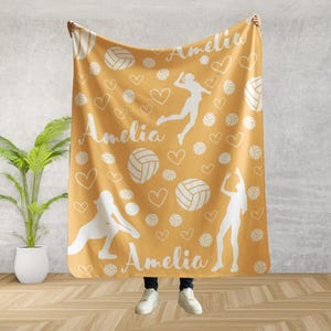 Custom Volleyball Blanket | Personalized Kids Blanket | Sports Blanket | Custom Gift | Plush Blanket | Cozy Throw | Personalized Volleyball