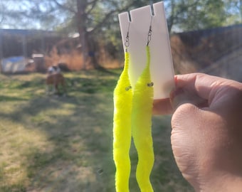 Fuzzy worm earrings