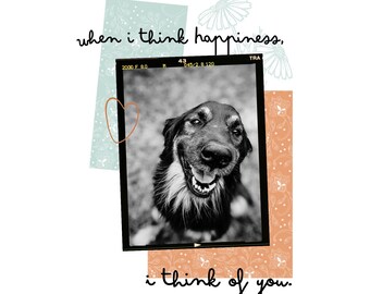 SVG | Quand je pense au bonheur | Téléchargement numérique | Personnalisable | Un être cher | Cadeau | Saint-Valentin | Cadeau d'anniversaire | Commémoration | Animal de compagnie