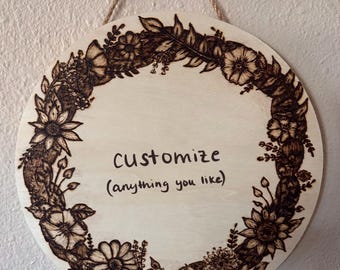Customizable Wood Burned Sign