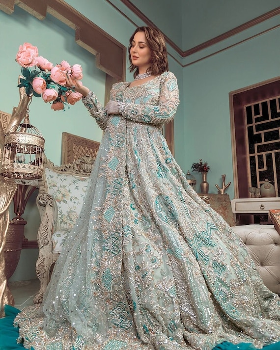 Custom Stitch Designer Maxi, Pakistani Indian Design, Wedding Collection,  Formal Dress, Ready to Wear, Heavy Embroidered Dress - Etsy