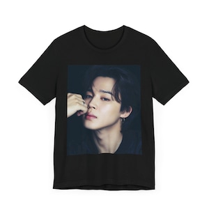 BTS Jimin Close Up Image on Short Sleeve T-Shirt Army Stan Shirt