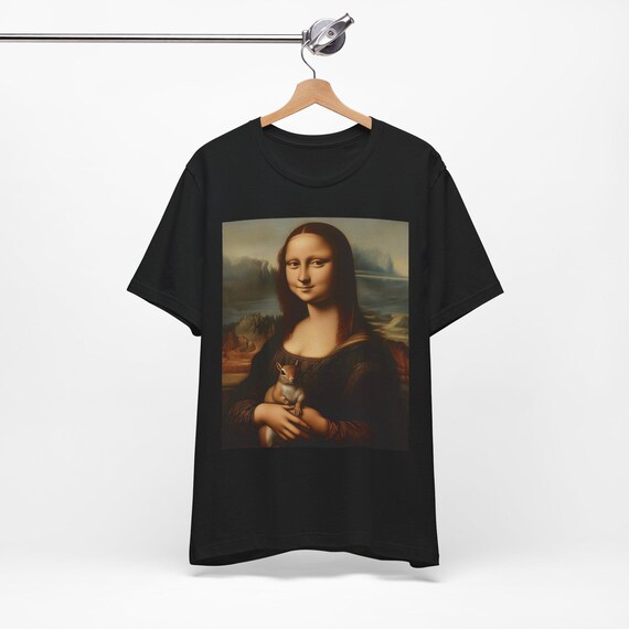 BTS J-hope Mona Lisa Holding Squirrel Image on Short Sleeve
