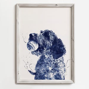 Glücklicher spielender Labrador | Niedliche Küstenhunde | Summer Home Wandkunst | See Hund Skizze Kunst | Strand Cottage Dekor | Hund Printable | Herunterladen