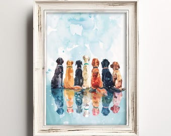 丸型キャンバス　アクリル画　犬と眺める海　絵画　風景画　犬の絵　海の絵 il_340x270.7244227192_pdzd.jpg