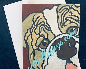 8 bulldog notecards                        (*I will remove my "cowbellissimo.com" watermark before printing your order.)