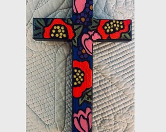 hand painted wooden cross
