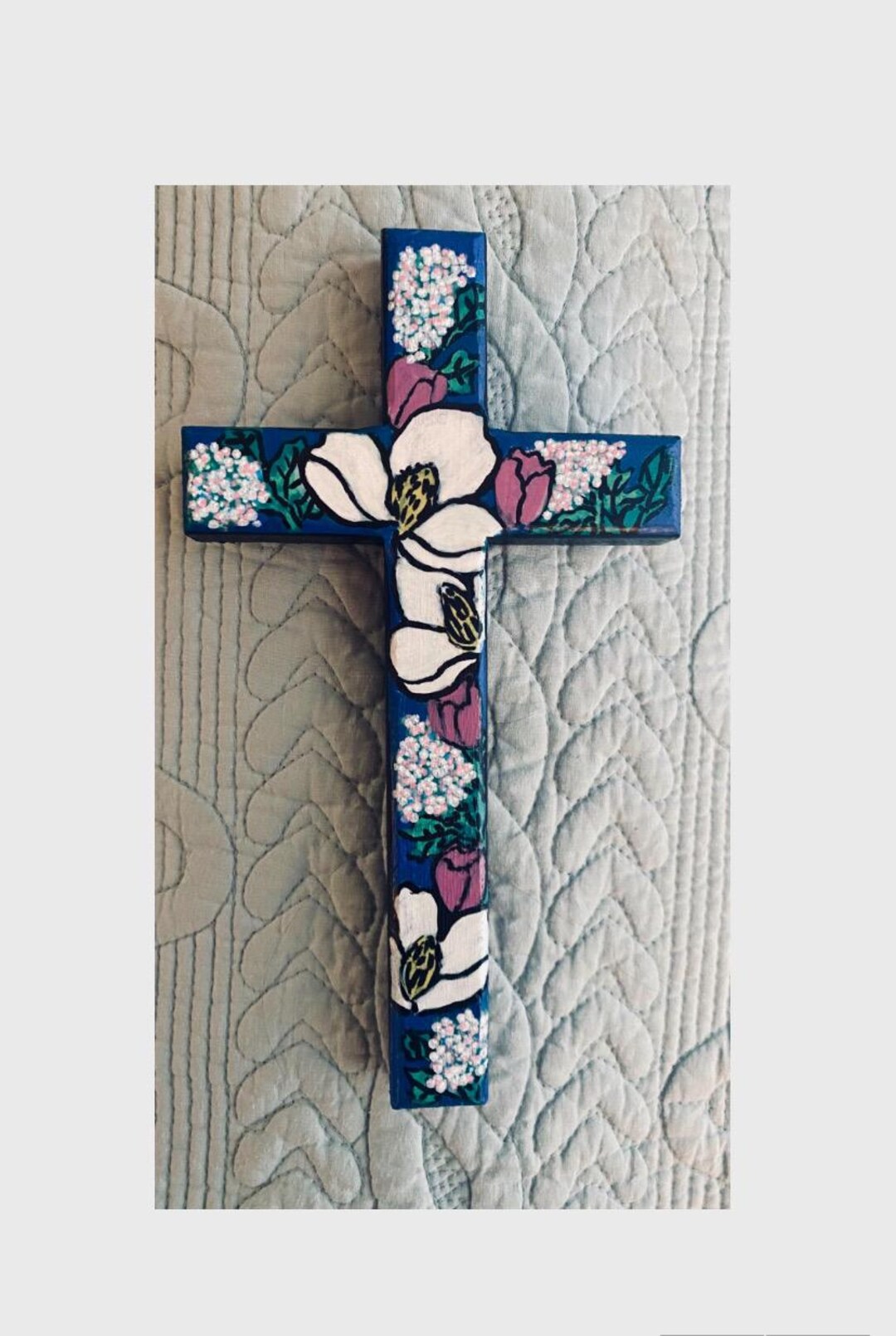 Hand Painted Wooden Cross - Etsy