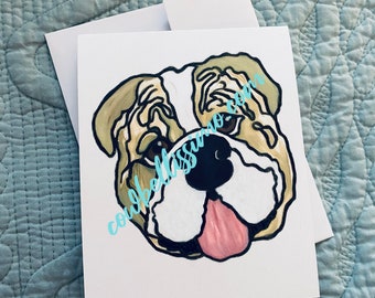 8 bulldog notecards                      (*I will remove my "cowbellissimo.com" watermark before printing your order.)