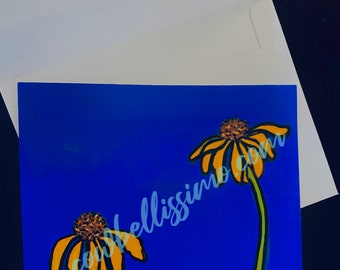 8 happy, pop-art notecards created from prints of my artwork. Each one hand-embellished. Send them or frame them for your space!