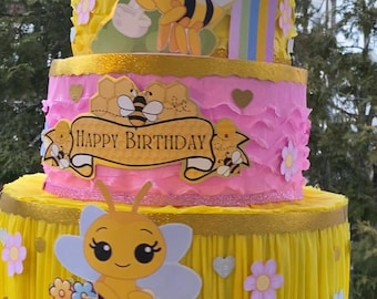 Piñata abejita chiquitita  tipo pastel y  del personaje de tu preferencia