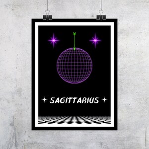 Sagittarius Art Print // Zodiac Sign Poster Gift // Space Wall Art