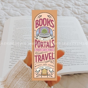 Books are Portals bookmark, book lover, book lover gift, reader, booktok, cute bookmark, smut, romance, fantasy, romantasy