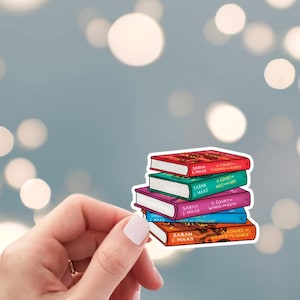 ACOTAR bookstack sticker, 3 sizes to choose from, bookish sticker, Kindle sticker, laptop sticker, water bottle sticker