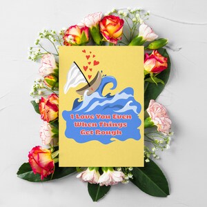 Carte d'amour de la mer agitée
