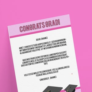 Félicitations pour le diplômé rose