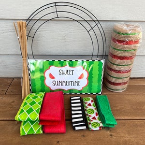 Watermelon wreath kit, diy wreath kit, make your own wreath image 1