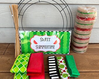 Watermelon wreath kit, diy wreath kit, make your own wreath