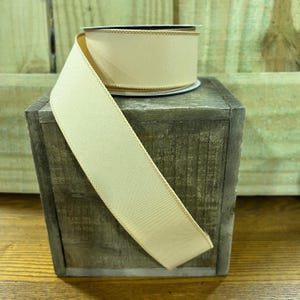 1.5" x 10Y natural canvas Wired Ribbon, wreath making supplies, summer ribbon, spring ribbon, RGE120201