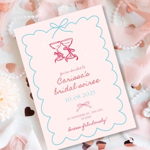 Whimsical Bridal Soiree Invitation Template, Bridal Shower Invitation, Editable Bridal Shower Invites