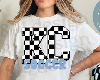 KC Soccer Checker Print PNG, Kansas City Soccer, Sporting jpg, Geruite Print, Soccer City, KC Baby, sublimatie dtf